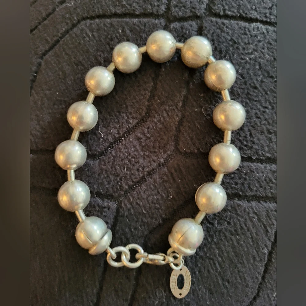 Vintage 1990s Steve Madden Silver Beaded Bracelet
